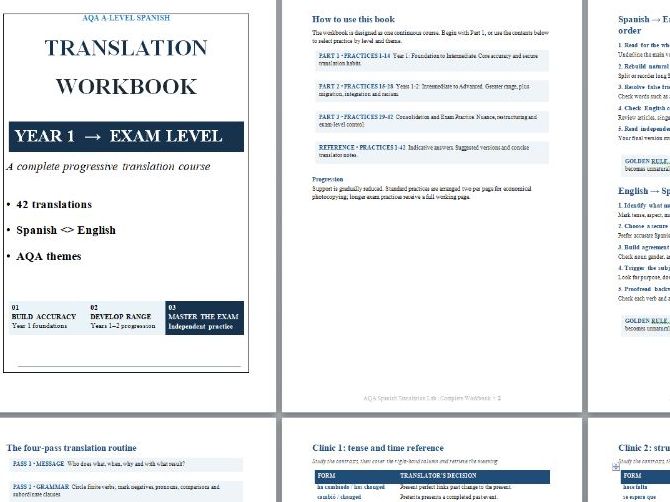 A-Level Spanish Translation Workbook _Year 1 to Exam Level_42 text & Strategies