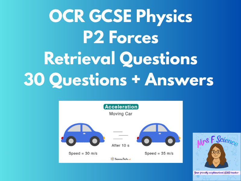 OCR GCSE Physics P2 Forces, Motion & Pressure Retrieval | 30 Questions + Answers