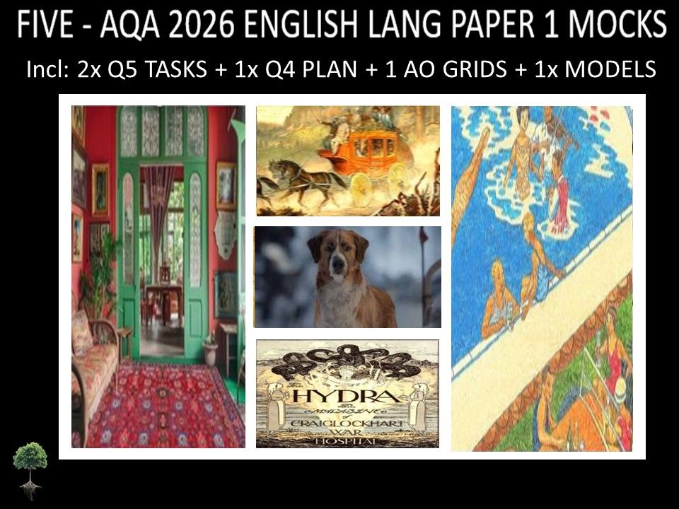 FIVE - AQA PAPER 1 | 2026 FULL MOCKS | Q5 TASKS | Q4 PLAN |AO GRIDS | MODELS