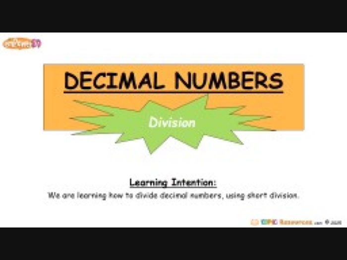 Decimal Number Division: Differentiated (3 Levels) + Editable PPT + Puzzle L2