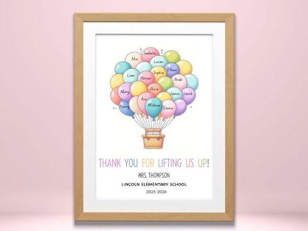 Thank You for Lifting Us Up! - Personalized Teacher Appreciation Craft for Kids