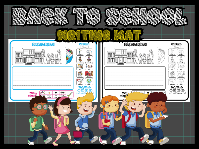 Back to School Writing Worksheet with Word Bank - Primary Writing Activity