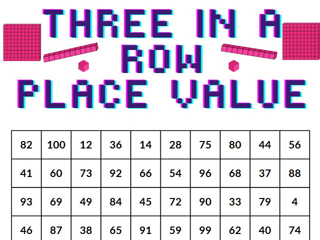 Three in a Row - Place Value game