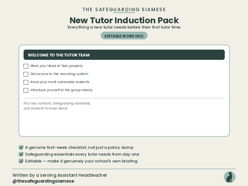 New Tutor Induction Pack Complete Briefing for First-Time Tutors (Editable Word)