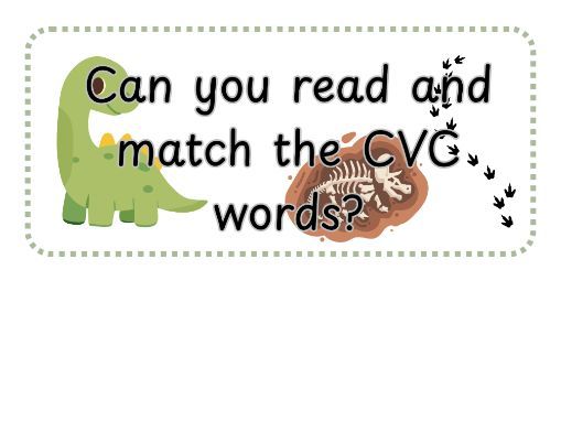Dinosaur Read and Match Provision Activity