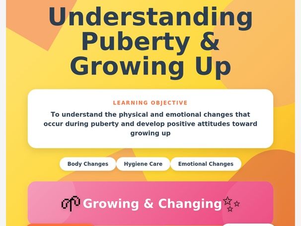 Puberty & Growing Up – Age-Appropriate Health Education Lesson Pack (KS2)