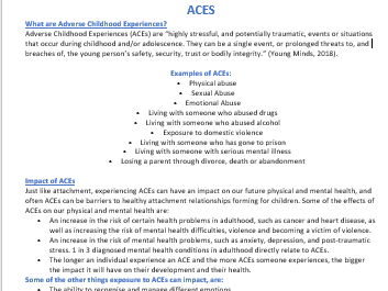 ACES Crib Sheet for Schools | Quick Guide to Identifying & Supporting Vulnerable Pupils