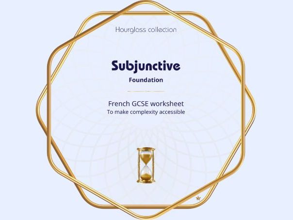Subjunctive – French GCSE Foundation worksheet