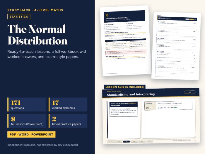 A-level Maths Normal Distribution Complete Pack