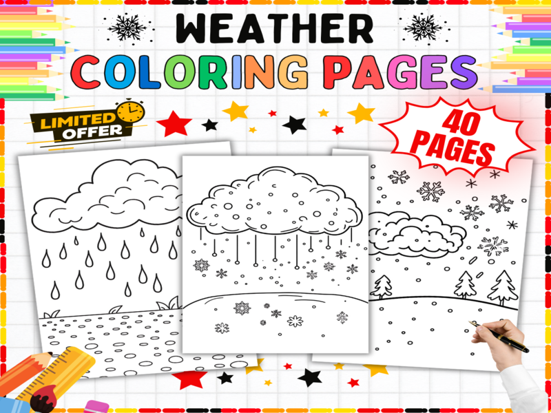 Weather Colouring Pages - Fun Fine Motor Skills Practice & Printable Art Worksheets