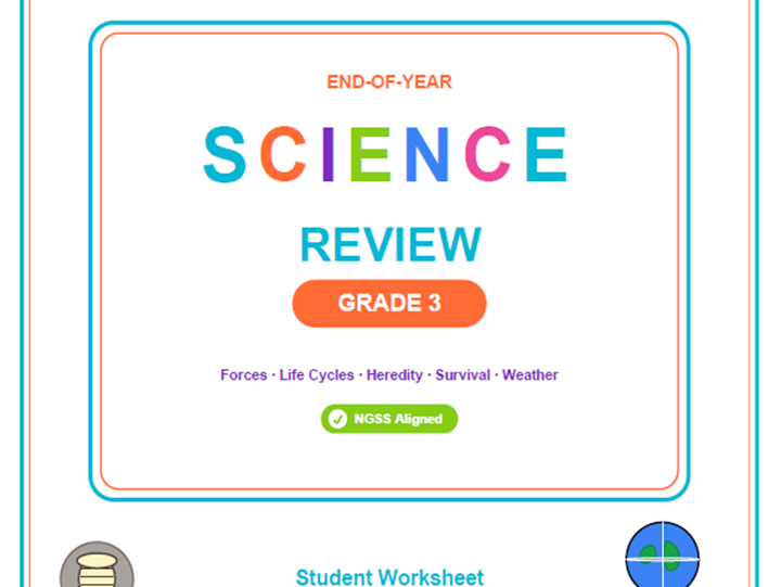3rd Grade End of Year Science Review Worksheets & Games | NGSS Aligned