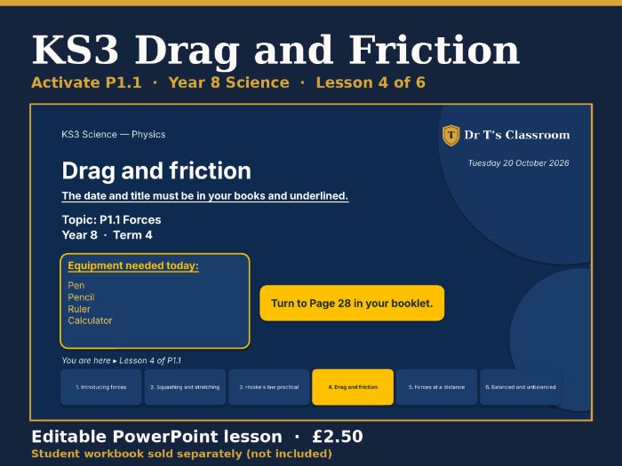 KS3 Activate P1.1 Forces: Drag and Friction