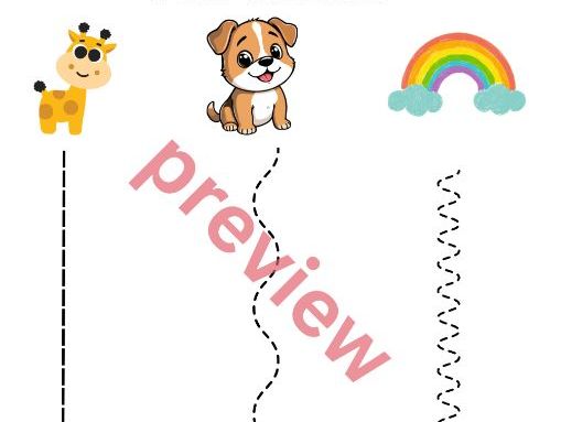 Trace the Lines – 3 Pre-Writing Worksheets