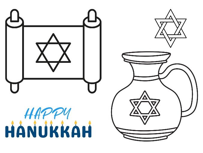Hanukkah Colouring & Painting Sheets