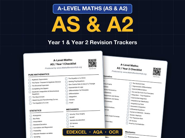 A-Level Maths AS & A2 Revision Checklists (Year 1 & 2) - Edexcel, AQA, OCR