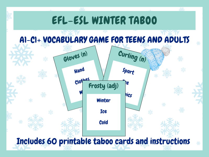 EFL-ESL Winter Taboo Game (A1–C1+ levels)