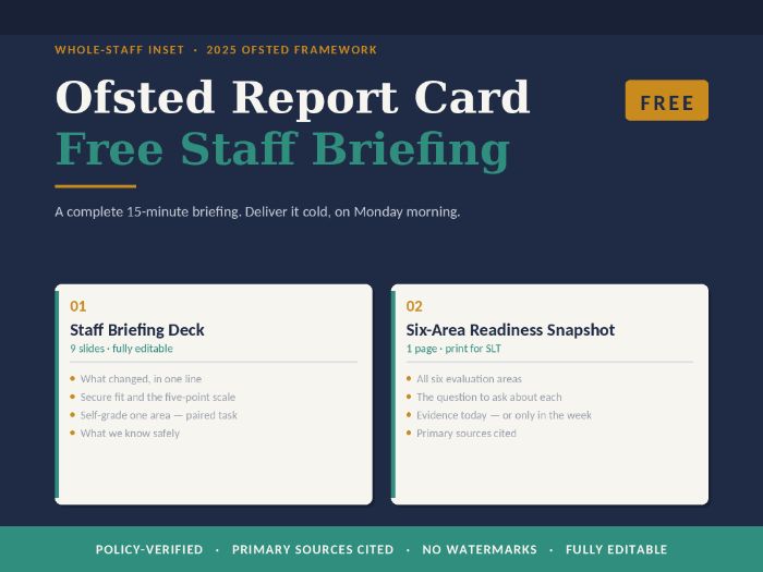 Ofsted Report Card: Free Whole-Staff Briefing (2025 Framework)