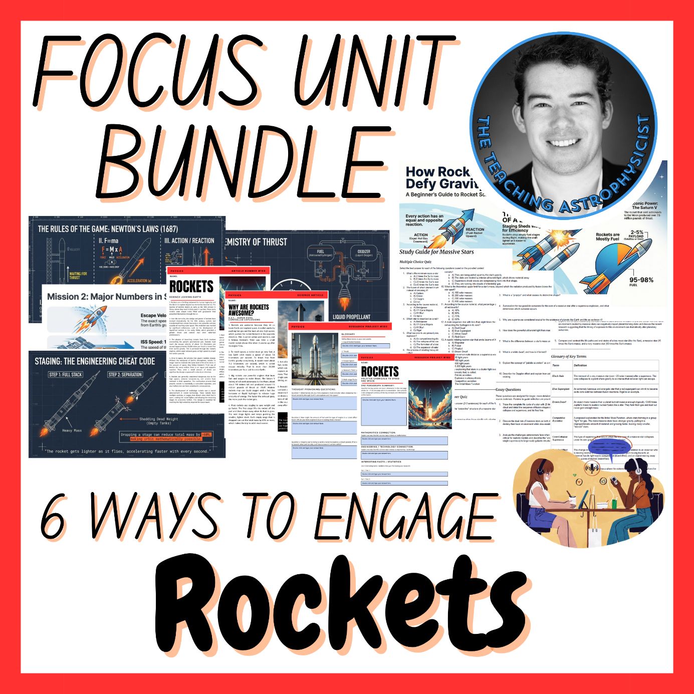 Rockets | Physics Focus Unit Bundle | 6 Resources inc. Quiz