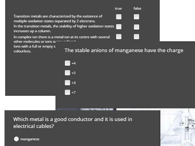 Transition metals -quiz