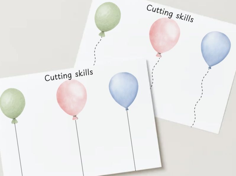 Birthday themed cutting skills activity