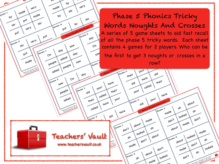 Phase 5 Phonics Tricky Words Noughts And Crosses Teaching Resources