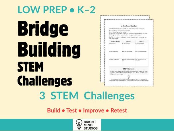 Primary Bridge Building STEM Challenges Bundle
