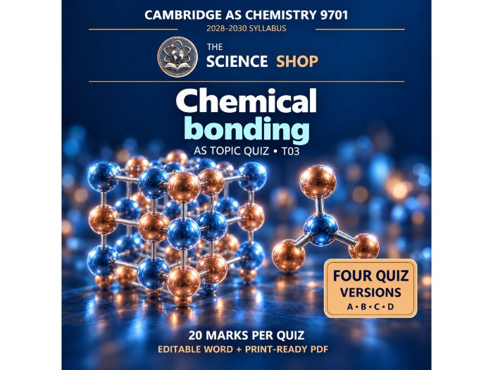 Chemical bonding | Cambridge AS Chemistry 9701 | 4 Revision Quizzes