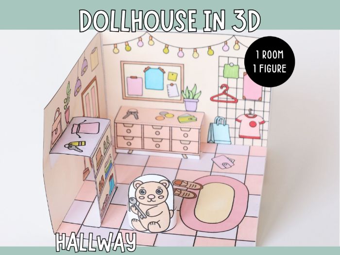 Dollhouse in 3D Craft - Hallway
