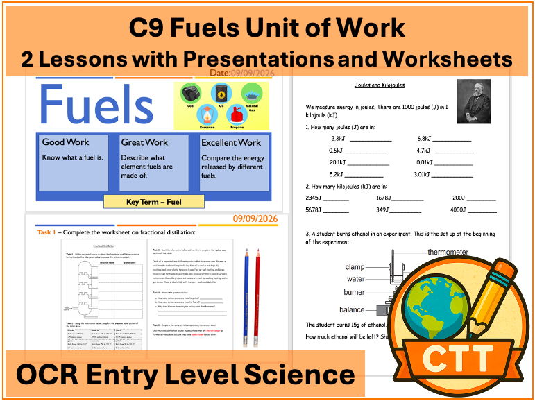 OCR Entry Level Science - C9 Fuels - 2 Lessons