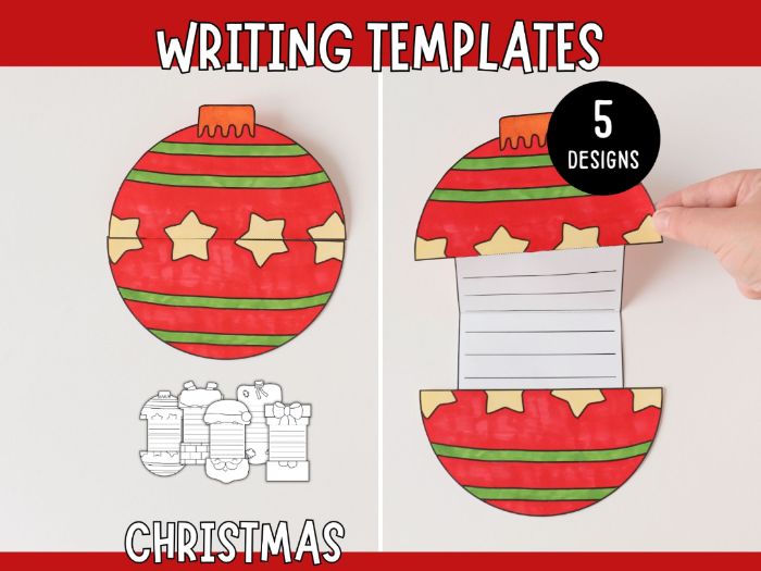 Christmas Writing Templates - Foldable Craft for Kids