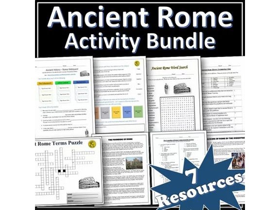 Ancient Rome - History Activity Bundle | Webquest | Puzzles | EDITABLE