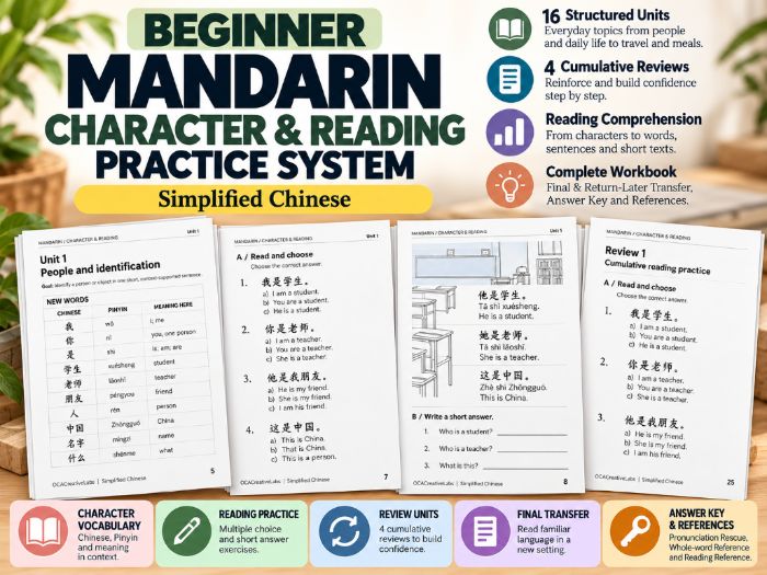 Beginner Mandarin Chinese Reading Workbook