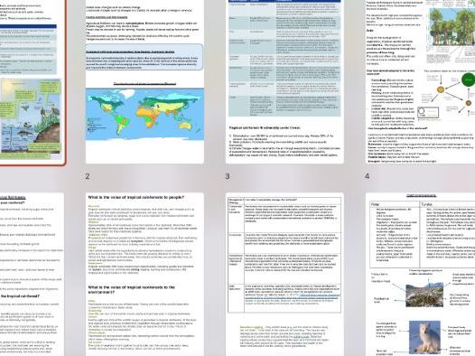 AQA GCSE Geography Living world Exam Revision booklet