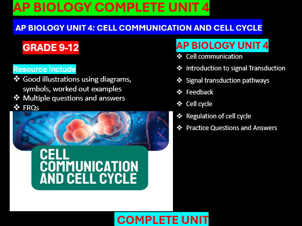 AP Biology Unit 4: Cell Communication and Cell Cycle Complete Unit