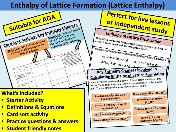 Enthalpy of Lattice Formation (AQA)