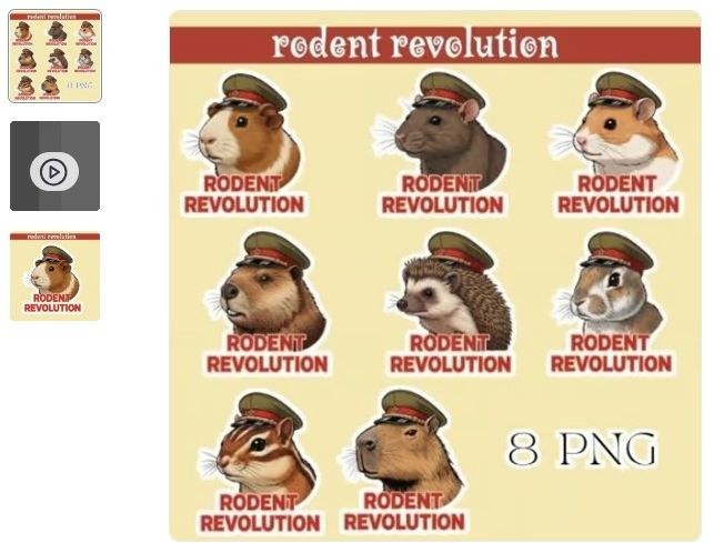 Rodent Revolution Stickers | Funny Animal PNG Clipart | Classroom Rewards ideas