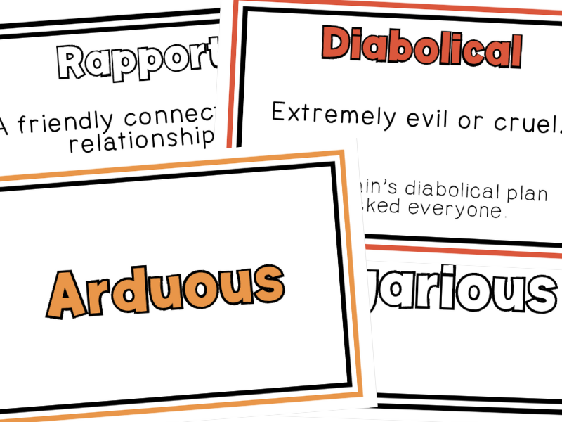 Sophisticated Vocabulary Flashcards | Earthbound