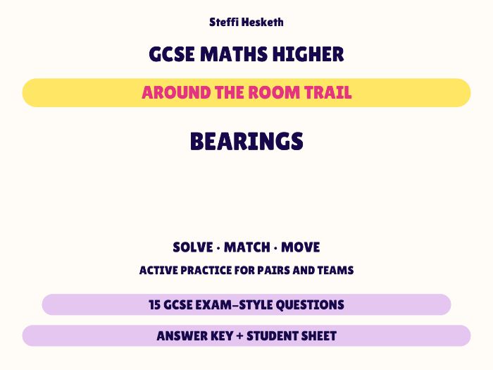 GCSE Higher Maths Bearings | Around the Room Trail