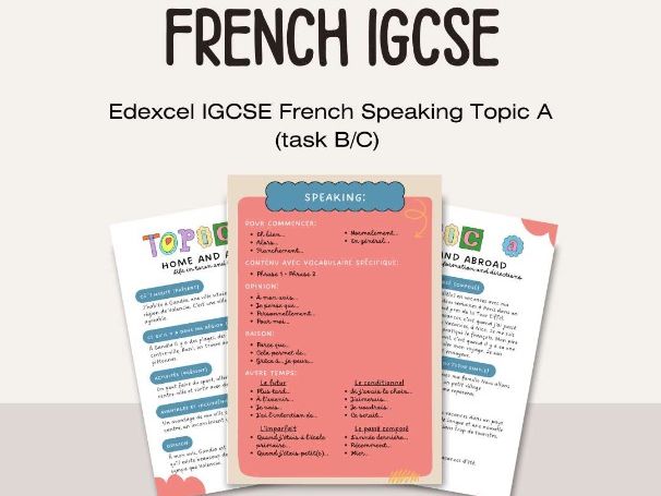 Edexcel IGCSE French Speaking Topic A (task B and C)