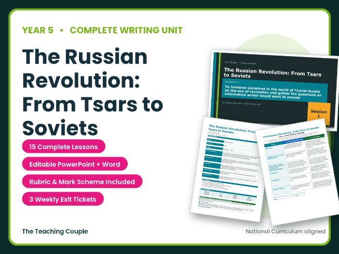 The Russian Revolution: From Tsars to Soviets | Year 5 English Unit | 15 Complete Lessons
