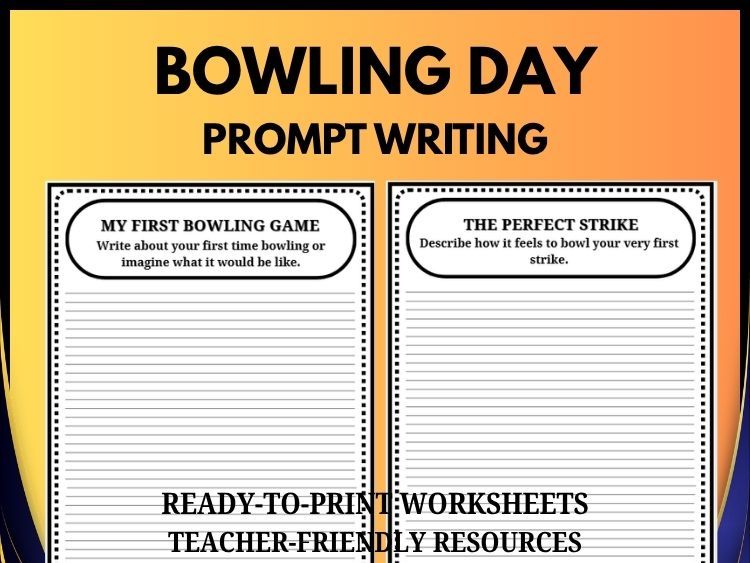 National Bowling Day Writing Prompts | 30 Creative Writing Activities | Grades 2–8