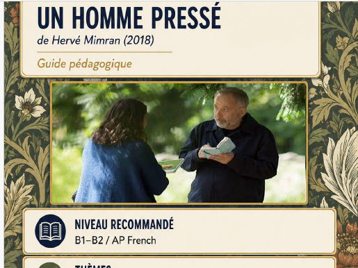 Film Guide for "Un Homme Pressé" film