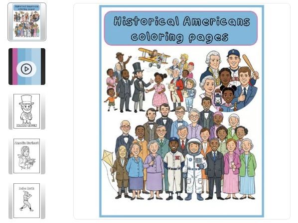 Historical Americans coloring pages