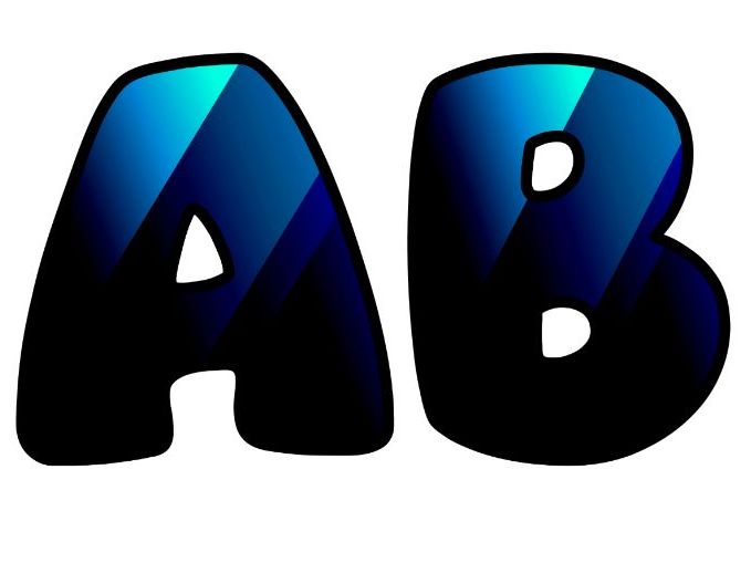 Black Blue Abstract Art Lettering Set | Classroom Display | Upper & Lowercase, 0-9 and Signs