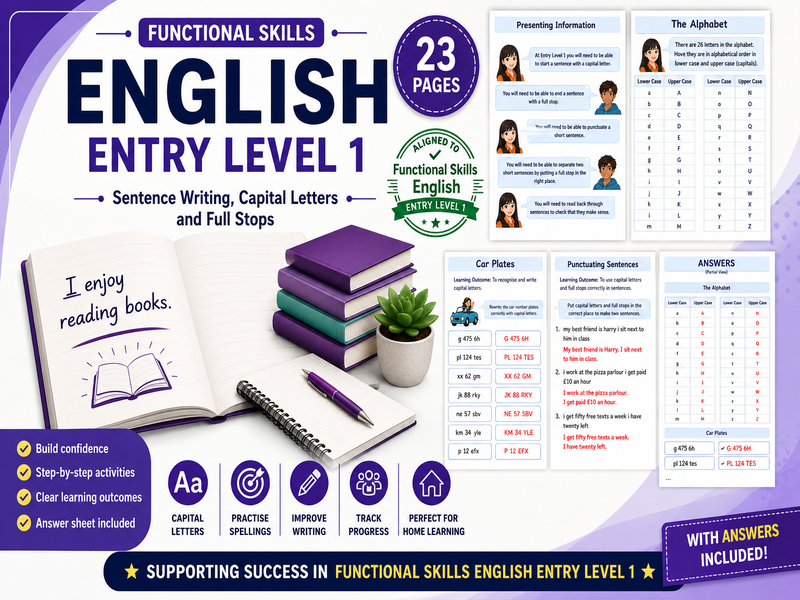 English Entry Level 1 Writing Workbook