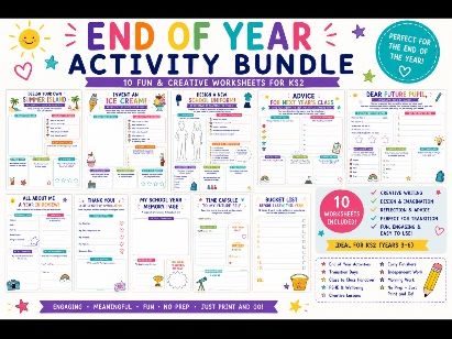 KS2 End of Year Activity Bundle | 10 Creative Worksheets, Reflection & Transition Activities