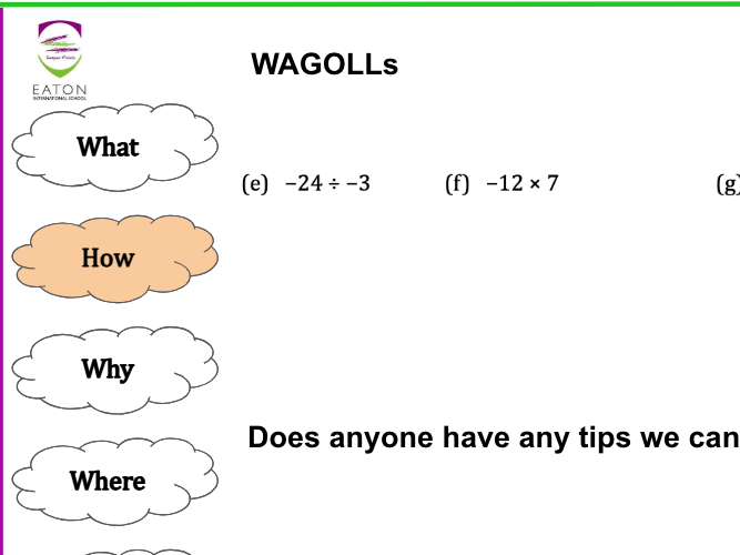 Negative Numbers - Multiplication and Division