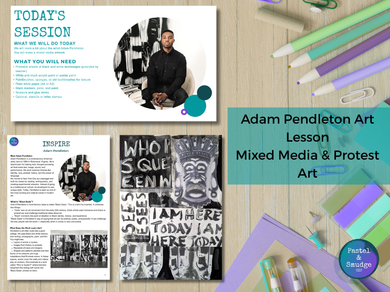 Adam Pendleton Art Lesson – Mixed Media Collage Inspired by Protest & Identity (KS2 & KS3)