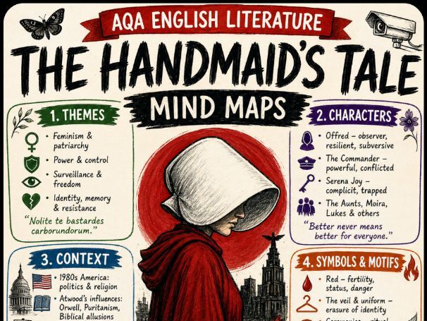 AQA A Level English Literature: The Handmaid’s Tale Revision Mind Maps