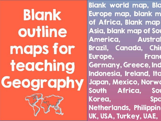 77 Blank outline maps for teaching geography | Teaching Resources
